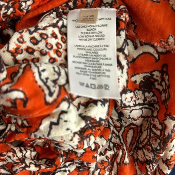 Free People Women's Red Floral Knit Blouse Top Size XS - Picture 6 of 7